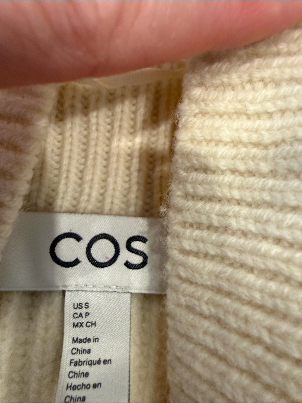 COS Cream Ribbed Sweater - Picture 3 of 5